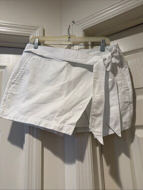 Vineyard Vines White Wrap Skort Side Tie Detail Coastal Cotton Summer Preppy 8